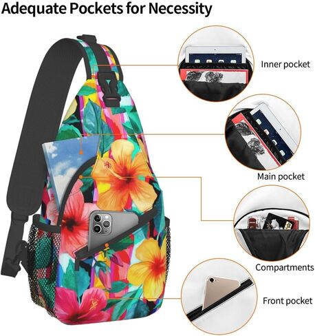 Hawaii Hawaiian Sling Bag,Multipurpose Crossbody Backpack Shoulder Chest Bag for Women Men Travel Hiking Daypack in Saudi Arabia