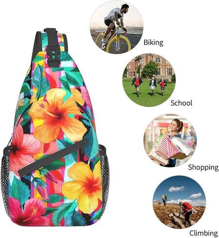 Hawaii Hawaiian Sling Bag,Multipurpose Crossbody Backpack Shoulder Chest Bag for Women Men Travel Hiking Daypack in Saudi Arabia