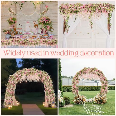 Crowye 10 Pcs 72 ft Artificial Flowers Silk Wisteria Garland Artificial Wisteria Vine Silk Hanging Flower Decorations Flower Vines for Wall Wedding Arch Party Backdrop Home Garden Outdoor (Pink) in Saudi Arabia