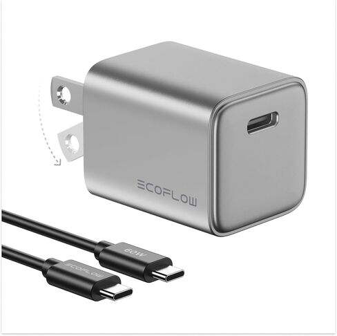 شاحن EF ECOFLOW RAPID بقدرة 20 وات GaN USB C مع كابل، قابس كتلة شحن سريع من النوع C متوافق بسرعة مع iPhone 15/15 Pro/14/14 Pro Max/13 وGalaxy وiPad in Kuwait