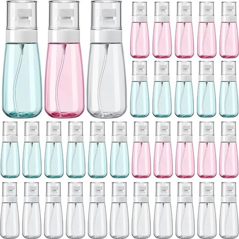 Hushee 36 Pcs Travel Spray Bottle 100 Ml/ 3.4 oz Leak Proof Fine Mist Spray Bottles Empty Mini Makeup Face Spray Bottle Clear Refillable Travel Containers for Perfume Cosmetic Essential Oil, 3 Color in Saudi Arabia