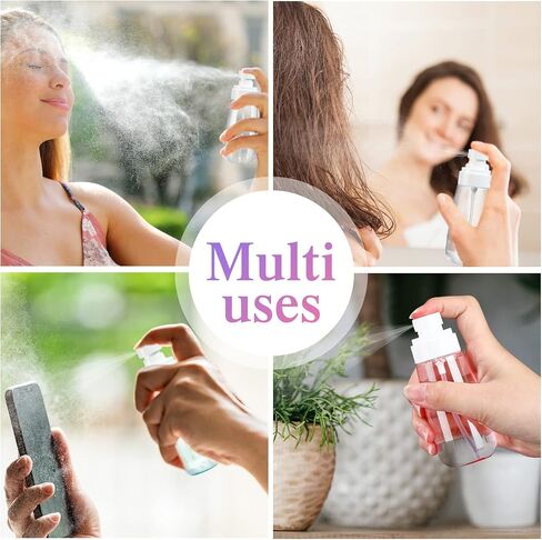 Hushee 36 Pcs Travel Spray Bottle 100 Ml/ 3.4 oz Leak Proof Fine Mist Spray Bottles Empty Mini Makeup Face Spray Bottle Clear Refillable Travel Containers for Perfume Cosmetic Essential Oil, 3 Color in Saudi Arabia