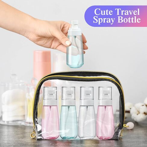 Hushee 36 Pcs Travel Spray Bottle 100 Ml/ 3.4 oz Leak Proof Fine Mist Spray Bottles Empty Mini Makeup Face Spray Bottle Clear Refillable Travel Containers for Perfume Cosmetic Essential Oil, 3 Color in Saudi Arabia