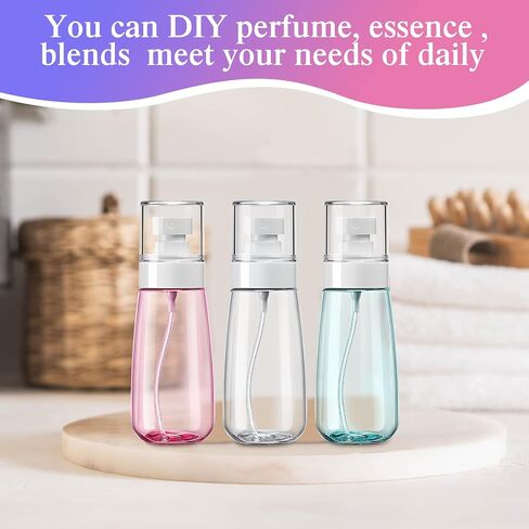 Hushee 36 Pcs Travel Spray Bottle 100 Ml/ 3.4 oz Leak Proof Fine Mist Spray Bottles Empty Mini Makeup Face Spray Bottle Clear Refillable Travel Containers for Perfume Cosmetic Essential Oil, 3 Color in Saudi Arabia