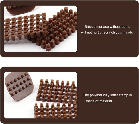 sewacc أدوات الطين رسالة طوابع الطين 2 مجموعات الفخار طوابع البلاستيك رسالة طوابع صغيرة كوكي المزخرف ختم قوالب للبسكويت كعكة الفخار الخبز مشاريع ديي أدوات الفخار in Kuwait