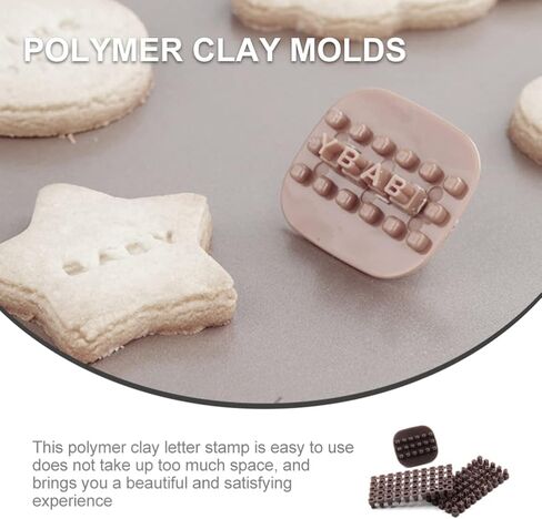 sewacc أدوات الطين رسالة طوابع الطين 2 مجموعات الفخار طوابع البلاستيك رسالة طوابع صغيرة كوكي المزخرف ختم قوالب للبسكويت كعكة الفخار الخبز مشاريع ديي أدوات الفخار in Kuwait