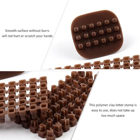 sewacc أدوات الطين رسالة طوابع الطين 2 مجموعات الفخار طوابع البلاستيك رسالة طوابع صغيرة كوكي المزخرف ختم قوالب للبسكويت كعكة الفخار الخبز مشاريع ديي أدوات الفخار in Kuwait