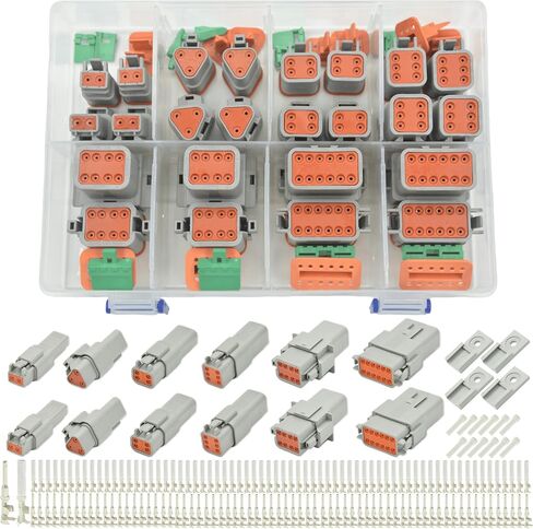 116PCS Deutsch Connector Kit, DT 2 3 4 6 8 12 Pin Connectors, IP67 Waterproof Electrical Connectors Plug with 40 Pairs Size 16 Stamped Contacts for Car Truck Boat, 116PCS(Stamped Contacts) in Saudi Arabia