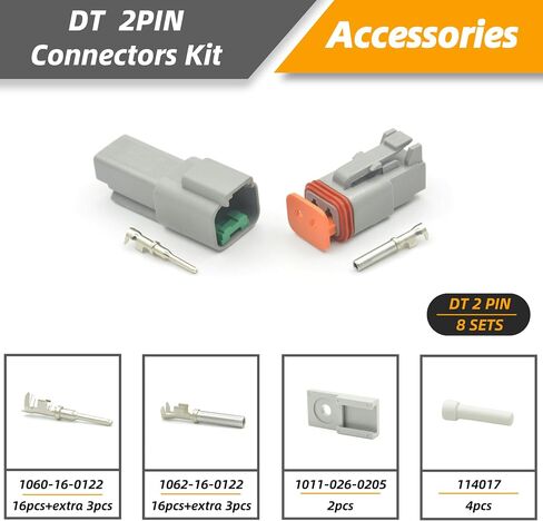 116PCS Deutsch Connector Kit, DT 2 3 4 6 8 12 Pin Connectors, IP67 Waterproof Electrical Connectors Plug with 40 Pairs Size 16 Stamped Contacts for Car Truck Boat, 116PCS(Stamped Contacts) in Saudi Arabia