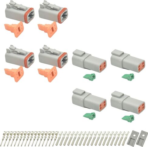 116PCS Deutsch Connector Kit, DT 2 3 4 6 8 12 Pin Connectors, IP67 Waterproof Electrical Connectors Plug with 40 Pairs Size 16 Stamped Contacts for Car Truck Boat, 116PCS(Stamped Contacts) in Saudi Arabia