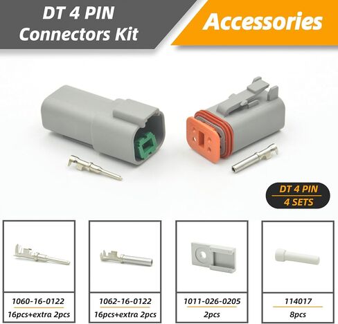 116PCS Deutsch Connector Kit, DT 2 3 4 6 8 12 Pin Connectors, IP67 Waterproof Electrical Connectors Plug with 40 Pairs Size 16 Stamped Contacts for Car Truck Boat, 116PCS(Stamped Contacts) in Saudi Arabia