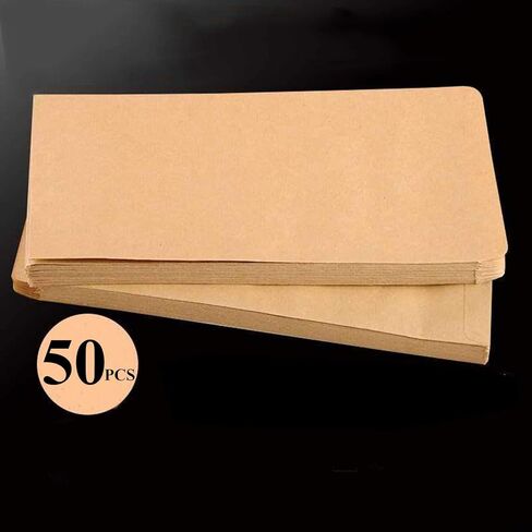 مظاريف نقدية، 4.3 × 8.7 بوصة، 50 عبوة من مظاريف نقود كرافت للنقود، والميزانية، والعملات المعدنية، والبذور، ومظاريف الودائع، وحافظ تمويل الميزانية (بني، 4.3 × 8.7 بوصة) in Kuwait