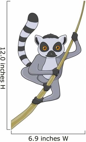 ملصق حائط قابل للتقشير واللصق على شكل شخصية كرتونية ليمور (ارتفاع 12 بوصة × عرض 8 بوصة) WM292570 in Kuwait