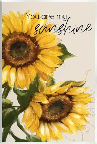 Stupell Industries، لوحة فنية جدارية خشبية بعنوان "You Are My Sunshine Sunflower Blooms"، من تصميم كونراد كنوتسن in Kuwait