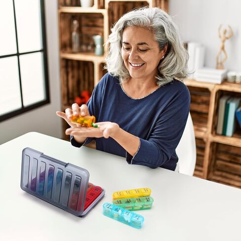 Pill Organizer 4 Times a Day, Betife Weekly Pill Box 7 Day 4 Times, Weekly Pill Case, Travel Pill Dispenser 7 Day with 28 Copartments for Medication, Vitamins and Supplements in Kuwait