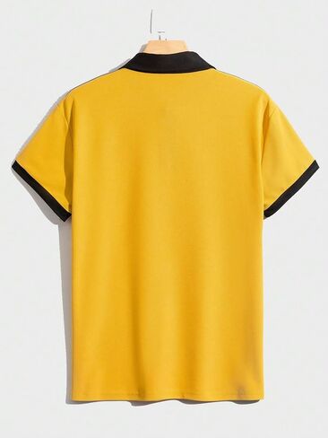 SOLY HUX Men's Button Front Golf Shirt Top Short Sleeve Collared Neck T-Shirts in Saudi Arabia