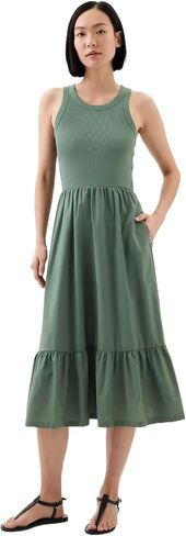 GAP Women's Mixed Media Midi Dress in Saudi Arabia