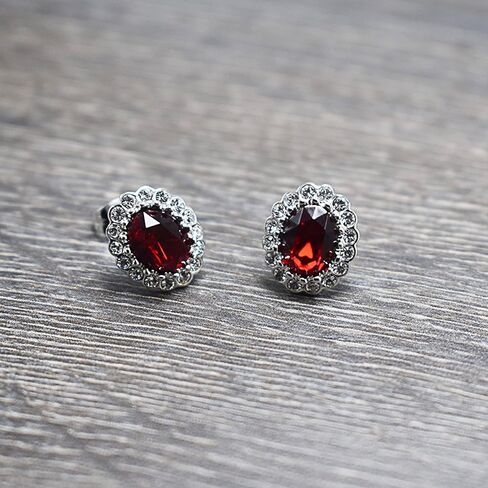 Gold Plated Oval Shaped Swarovski Elements Crystal with Clear Cubic Zirconia Stud Earrings Fashion Jewelry for Women in Saudi Arabia