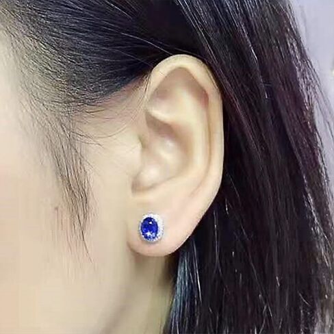 Gold Plated Oval Shaped Swarovski Elements Crystal with Clear Cubic Zirconia Stud Earrings Fashion Jewelry for Women in Saudi Arabia
