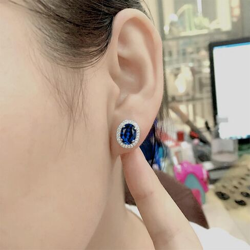 Gold Plated Oval Shaped Swarovski Elements Crystal with Clear Cubic Zirconia Stud Earrings Fashion Jewelry for Women in Saudi Arabia