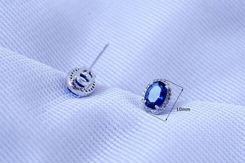 Gold Plated Oval Shaped Swarovski Elements Crystal with Clear Cubic Zirconia Stud Earrings Fashion Jewelry for Women in Saudi Arabia