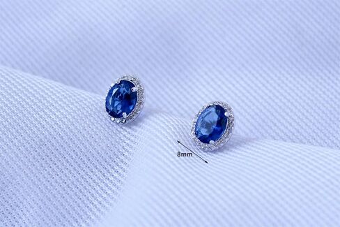 Gold Plated Oval Shaped Swarovski Elements Crystal with Clear Cubic Zirconia Stud Earrings Fashion Jewelry for Women in Saudi Arabia