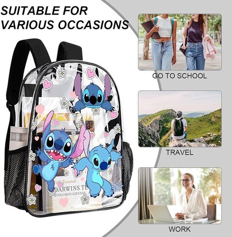 Clear Backpack Transparent Bag for Use in,life,travel,business Trips And Other Scenarios Universal for Boys Girls, 43x32x13cm in Saudi Arabia
