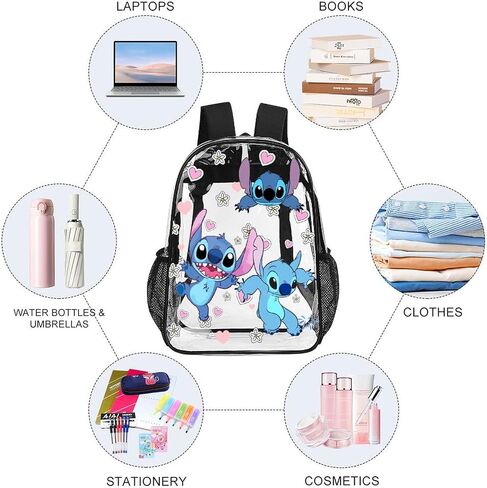 Clear Backpack Transparent Bag for Use in,life,travel,business Trips And Other Scenarios Universal for Boys Girls, 43x32x13cm in Saudi Arabia