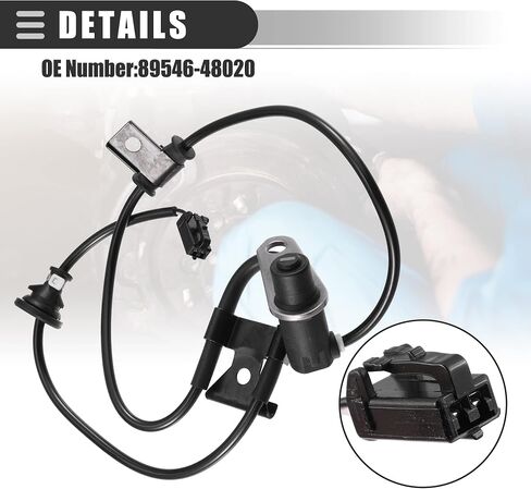مستشعر ABS خلفي يسار من Motoforti، مستشعر سرعة العجلة، لسيارة لكزس RX 164KW 1998-2003، بلاستيك، 89546-48020، أسود in Saudi Arabia