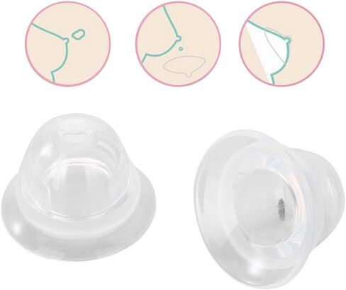 ZJchao Nipple Sucker, 1 Pair/Box Food-Grade Silicone Breastfeeding Aid Women Flat and Inverted Nipples Former Enlager Corrector in Saudi Arabia