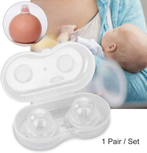 ZJchao Nipple Sucker, 1 Pair/Box Food-Grade Silicone Breastfeeding Aid Women Flat and Inverted Nipples Former Enlager Corrector in Saudi Arabia