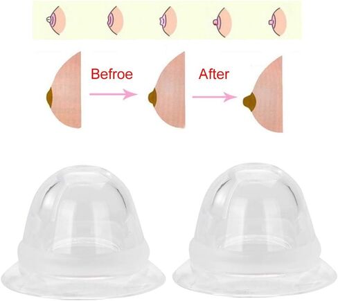 ZJchao Nipple Sucker, 1 Pair/Box Food-Grade Silicone Breastfeeding Aid Women Flat and Inverted Nipples Former Enlager Corrector in Saudi Arabia