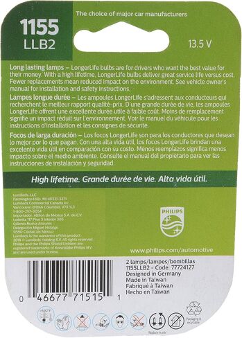Philips Automotive Lighting 1155 LongerLife Miniature Bulb, 2 Pack,1155LLB2 in Saudi Arabia