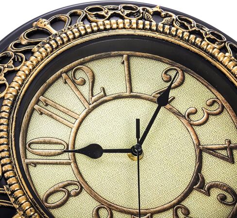 ساعة حائط صامتة كلاسيكية مقاس 12 بوصة من Tebery لديكور غرفة المعيشة، ساعة حمام دائرية تعمل بالبطارية ساعة مطبخ غير موقوتة ساعة تناظرية in Kuwait