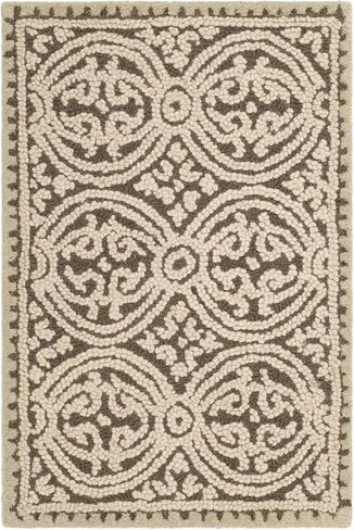 سجادة SAFAVIEH Cambridge Collection Runner - 2'6" x 6'، عاجي وكحلي، صوف مغربي مصنوع يدويًا، مثالية للمناطق ذات حركة المرور العالية في غرفة المعيشة وغرفة النوم (CAM232B) in Saudi Arabia