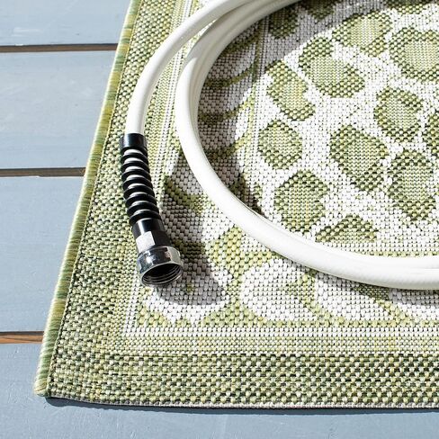 SAFAVIEH Courtyard Collection Accent Rug - 2'3" x 5', Natural & Gold, Non-Shedding & Easy Care, Indoor/Outdoor & Washable-Ideal for Patio, Backyard, Mudroom (CY6100-39) in Saudi Arabia