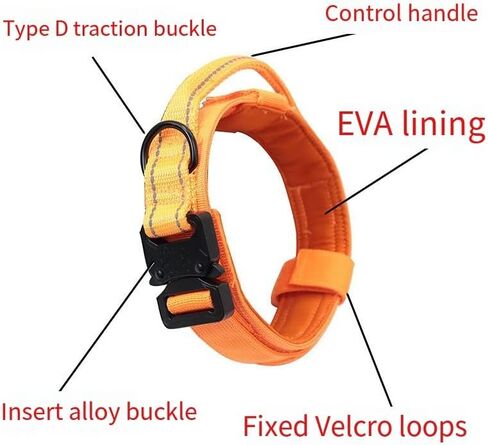 BUYTER Reflective Nylon Tactical Dog Collar Military Adjustable Durable for Large German Shepherd Outdoor Working Training Walking with Leash (XL, Pink) in Saudi Arabia