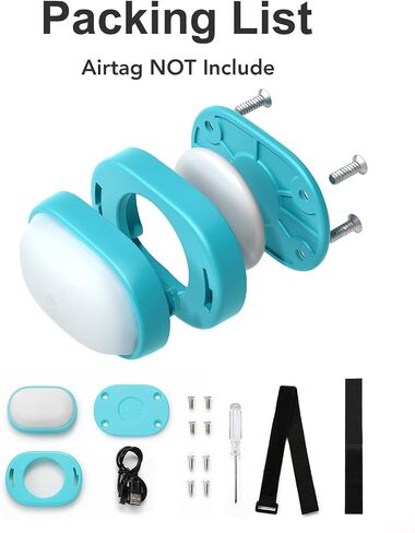 حامل طوق الكلب AirTag LED، حامل حزام AirTag مضيء قابل لإعادة الشحن، يمكن ربطه بطوق حقيبة الظهر أو الحزام، للمشي ليلاً أو الجري أو التخييم أو ركوب الدراجات in Saudi Arabia