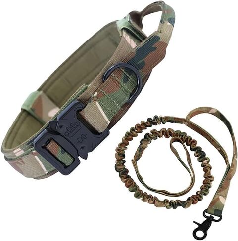 BUYTER Reflective Nylon Tactical Dog Collar Military Adjustable Durable for Large German Shepherd Outdoor Working Training Walking with Leash (XL, Pink) in Saudi Arabia
