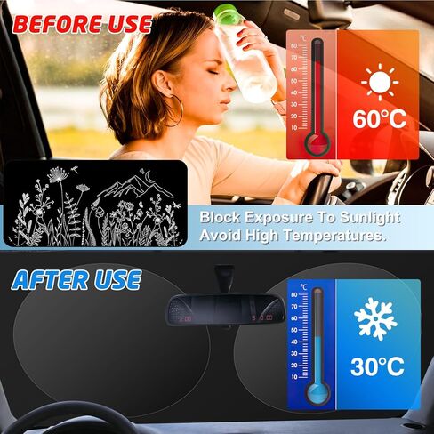 Car Windshield Sun Shade, Pretty Print Design Foldable Auto Window Shades with Black Pouch for Blocks Uv Rays Sun Visor Protector, Cars Interior Accessories to Keep Your Vehicle Cool in Kuwait