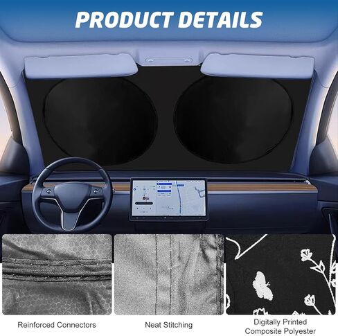 Car Windshield Sun Shade, Pretty Print Design Foldable Auto Window Shades with Black Pouch for Blocks Uv Rays Sun Visor Protector, Cars Interior Accessories to Keep Your Vehicle Cool in Kuwait