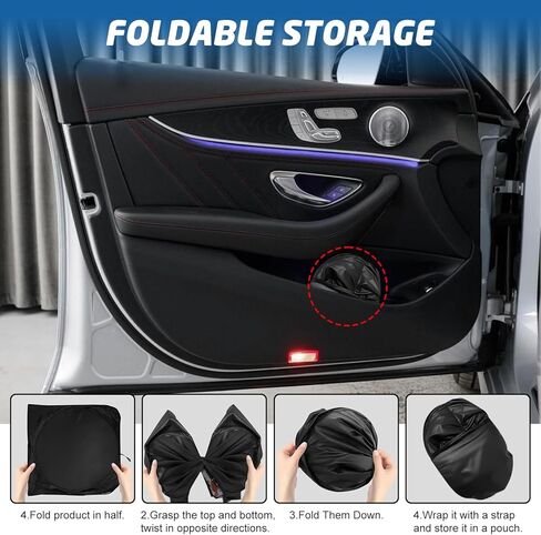 Car Windshield Sun Shade, Pretty Print Design Foldable Auto Window Shades with Black Pouch for Blocks Uv Rays Sun Visor Protector, Cars Interior Accessories to Keep Your Vehicle Cool in Kuwait