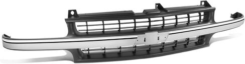 DNA MOTORING OE Style Chrome Bezel Grille Grill مع فتحة شارة متوافقة مع 99-02 Silverado 1500، أسود / كروم، OEM-GR-GM1200425 in Saudi Arabia