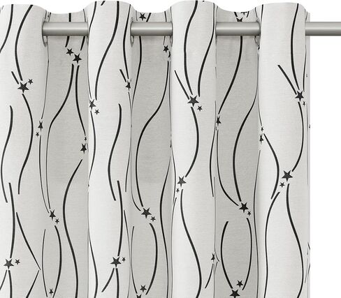 نانسبرينغ ستائر غرفة المعيشة 84 بوصة طويلة مطرزة غرفة سواد نافذة الستائر لغرفة النوم محايدة الأسود والكريم الحديثة مزرعة الستار جروميت الستائر السوداء منقوشة الجاكار in Kuwait