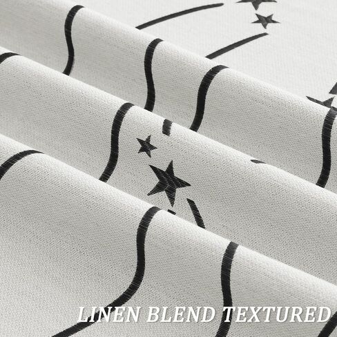 نانسبرينغ ستائر غرفة المعيشة 84 بوصة طويلة مطرزة غرفة سواد نافذة الستائر لغرفة النوم محايدة الأسود والكريم الحديثة مزرعة الستار جروميت الستائر السوداء منقوشة الجاكار in Kuwait