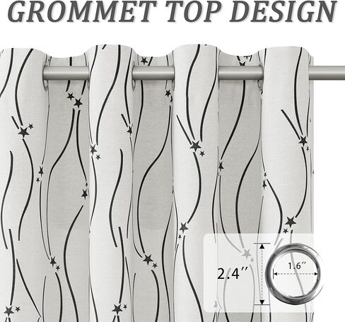 نانسبرينغ ستائر غرفة المعيشة 84 بوصة طويلة مطرزة غرفة سواد نافذة الستائر لغرفة النوم محايدة الأسود والكريم الحديثة مزرعة الستار جروميت الستائر السوداء منقوشة الجاكار in Kuwait