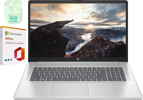 كمبيوتر محمول HP، كمبيوتر محمول للأعمال مقاس 17.3 بوصة FHD، معالج Intel Core i3-1215U سداسي النواة، ذاكرة الوصول العشوائي 32 جيجابايت 1 تيرابايت SSD، كمبيوتر محمول Windows 11 Home مع ترخيص Microsoft Office مدى الحياة، سماعات PLUSERA، فضي in Saudi Arabia