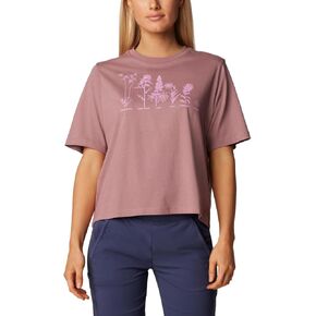 Columbia Women's North Cascades Relaxed Tee, Fig/Floral Friends, X-Large