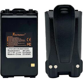 BP-265 BP265 3200mAh Li-ion Battery Replacement for Two Way Radio IC-F4001 IC-F3001 IC-T70A IC-V80 IC-V80E IC-F3004 F3101D F3103D F4101D F4103D IC-F3002 IC-F4002 with Belt Clip
