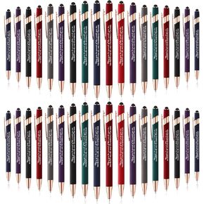 Ctosree 50 Pcs Employee Appreciation Gifts Pens Bulk, Inspirational Quotes Pens in Bulk, Thank You Gifts for Coworker Staff Nurse Teacher Student Graduation, Black Ink(Proud Style)